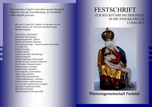 Festschrift der Stockkapelle - Bistum Augsburg