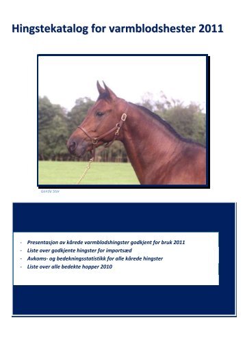 Hingstekatalog for varmblodshester 2011