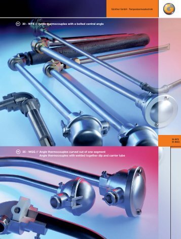 Angle thermocouples with curved or welded pipe