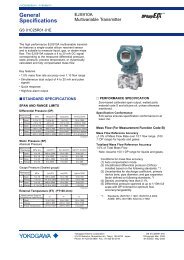 EJX910A Multivariable Mass Flow Differential Pressure Transmitter