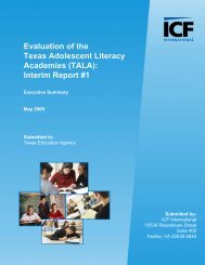 Evaluation of the Texas Adolescent Literacy Academies (TALA ...
