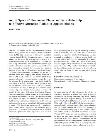 Active Space of Pheromone Plume and its ... - Chemical Ecology