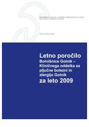 Letno poroÄilo 2009 (.pdf) - BolniÅ¡nica Golnik