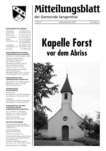 Kapelle Forst - Gemeinde Sengenthal