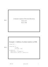 Example 1: Addition of ordinal numbers in SML