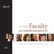 2010-11 Faculty Accomplishments - Carroll College