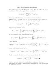 Math 499, Problem Set #8 Solutions. 1. Suppose that f and g are ...