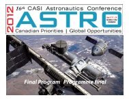 ASTRO 2012 Final Program - Canadian Aeronautics and Space ...