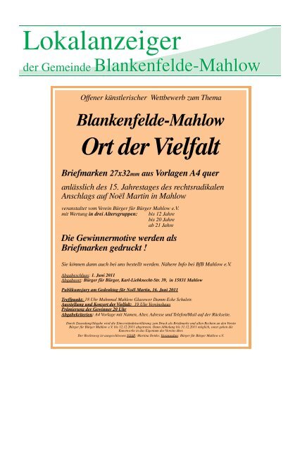 Lokalanzeiger - 2011 - Gemeinde Blankenfelde - Mahlow