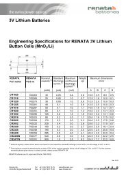 3V Lithium Batteries Engineering Specifications for RENATA 3V ...