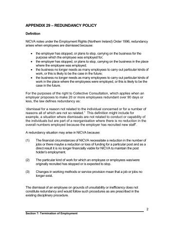 Redundancy Policy - Nicva