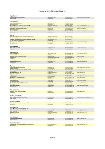 Immer erst im Club nachfragen... Seite 1 - business club ruhr ev