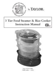 3 Tier Food Steamer & Rice Cooker Instruction Manual - Taylor ...