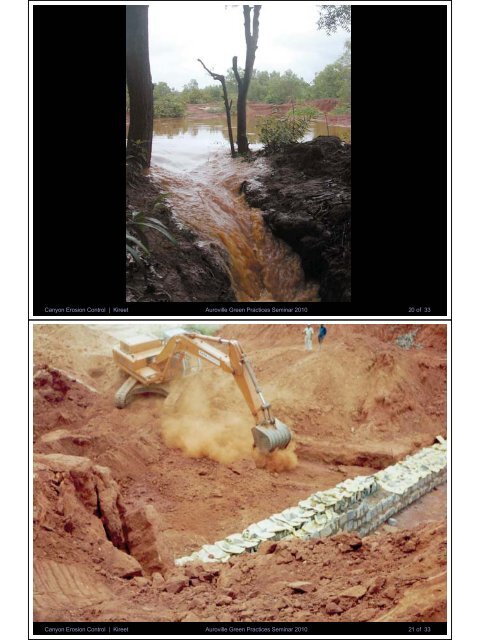 Canyon Erosion Control - Auroville Green Practices