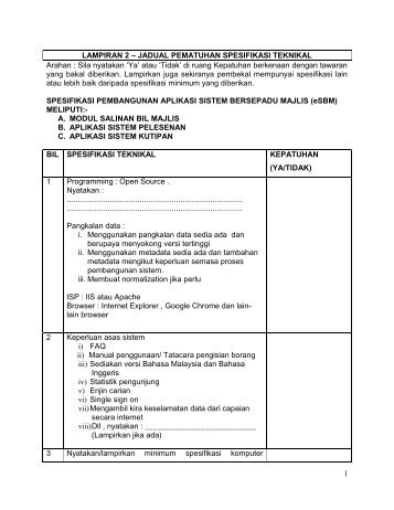 Fail Spesifikasi - Sistem Tender Dokumen dan Sebutharga