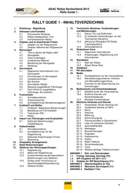 Rally Guide 1 - ADAC Rallye Deutschland