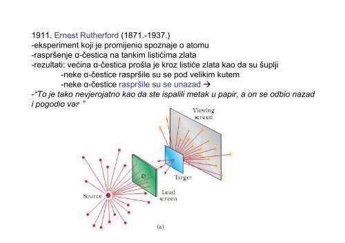 Uvod u atomsku fiziku J.J. Thomson –Atom je pozitivno nabijena ...