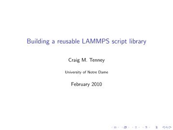 Building a reusable LAMMPS script library