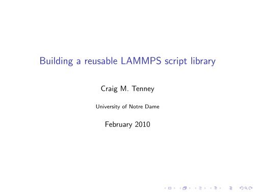 Building a reusable LAMMPS script library
