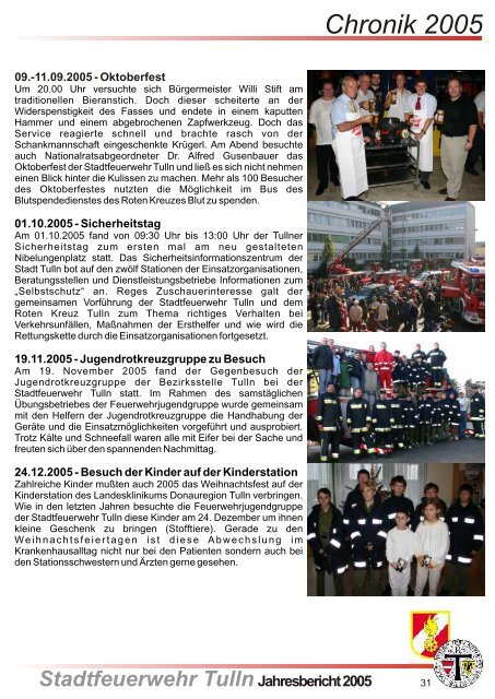 Stadtfeuerwehr TullnJahresbericht 2005 - Stadtfeuerwehr Tulln ...