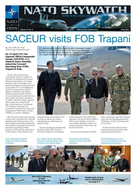 SACEUR visits FOB Trapani - nato awacs