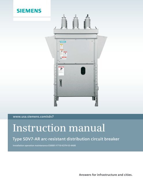 Instruction manual Type SDV7-AR arc-resistant  - Siemens