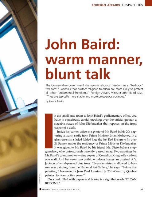 John Baird: Canada's freedom agenda - Diplomat Magazine