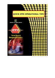 QUICK IPPS OPERATIONAL TIPS - Ministry of Public Service