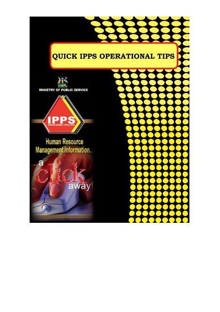 QUICK IPPS OPERATIONAL TIPS - Ministry of Public Service
