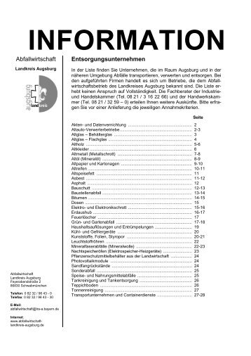 INFORMATION - Abfallwirtschaft Landkreis Augsburg