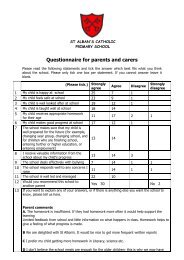 Questionnaire Response - St. Alban's Catholic Primary School