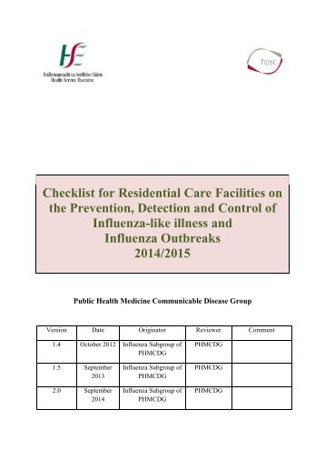 Checklist for Residential Care Facilities on the Prevention, Detection ...