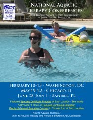 National Aquatic Therapy Conferences - Aquatic Therapy & Rehab ...