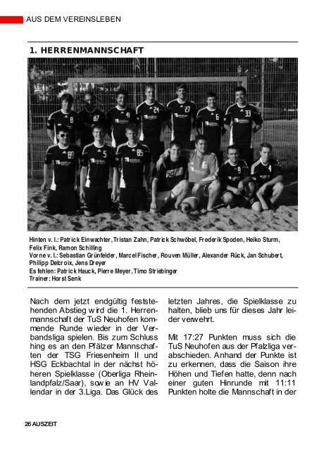 Ausgabe 2011 - Handball TuS Neuhofen