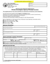 Private Investigator Agency/ Principal License - Business Licensing ...