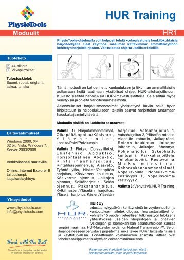 HR1 HUR Training product card - PhysioTools