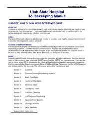 Housekeeping Manual - Utah Department Of Human Services