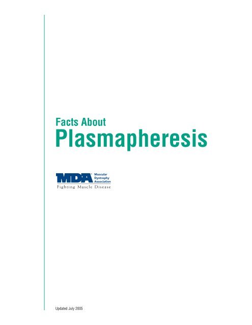 Facts About Plasmapheresis - Muscular Dystrophy Association