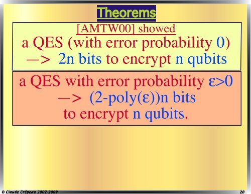 7. one-time quantum pad and Quantum Vernam cipher (Slides)