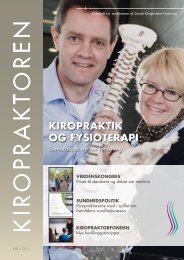 KIROPRAKTIK OG FYSIOTERAPI: - Dansk Kiropraktor Forening