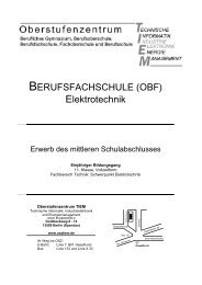 BERUFSFACHSCHULE (OBF) Elektrotechnik - OSZ - Tiem