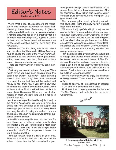 Red Dragon Vol 1 Issue 2 - Wentworth Military Academy & College