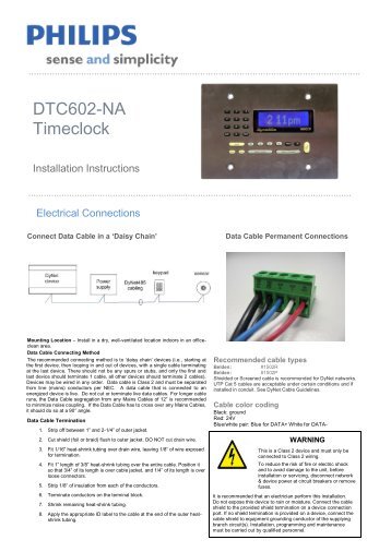 DTC602-NA Installation Instructions Rev B .pdf - Philips Lighting ...