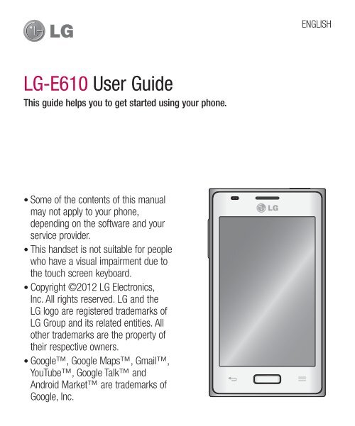 LG-E610 User Guide - Cell Phones Etc.