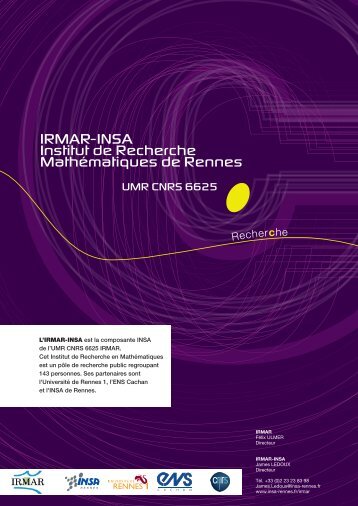 Rapport d'activitÃƒÂ© Recherche 2008-2010 - INSA Rennes