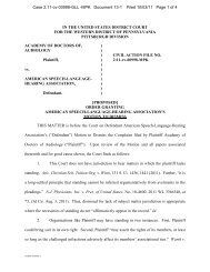 Proposed Order Granting ASHA's Motion to Dismiss - Academy of ...