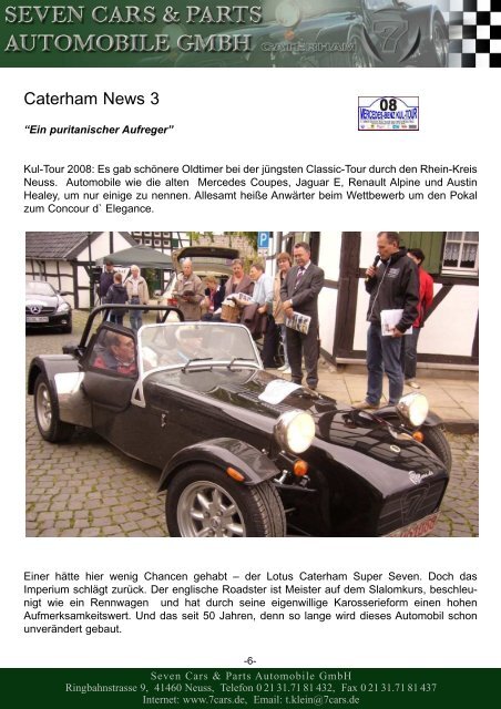 Caterham News - Seven Cars & Parts