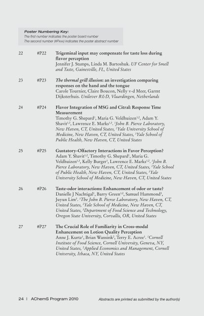 Program - Association for Chemoreception Sciences