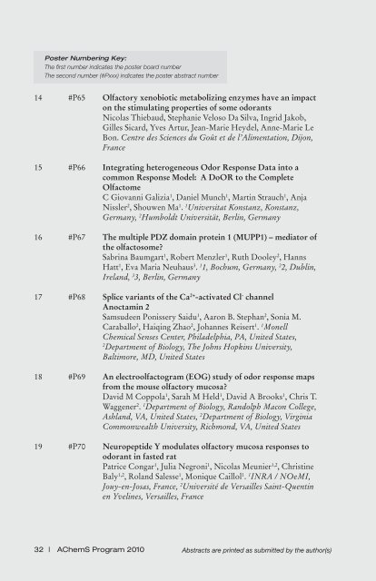 Program - Association for Chemoreception Sciences