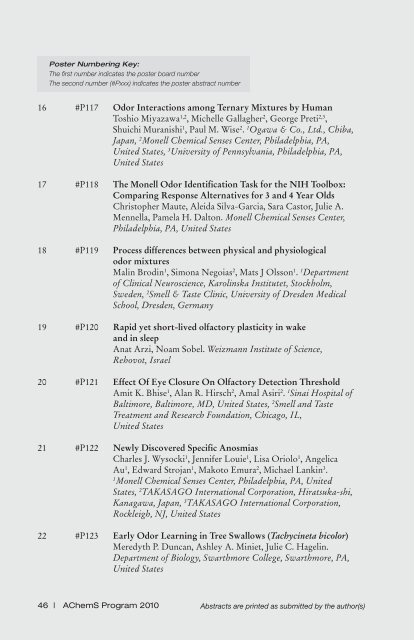 Program - Association for Chemoreception Sciences